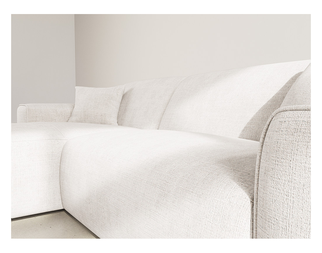 Canapé d'angle gauche 4 places en velours texturé Vania