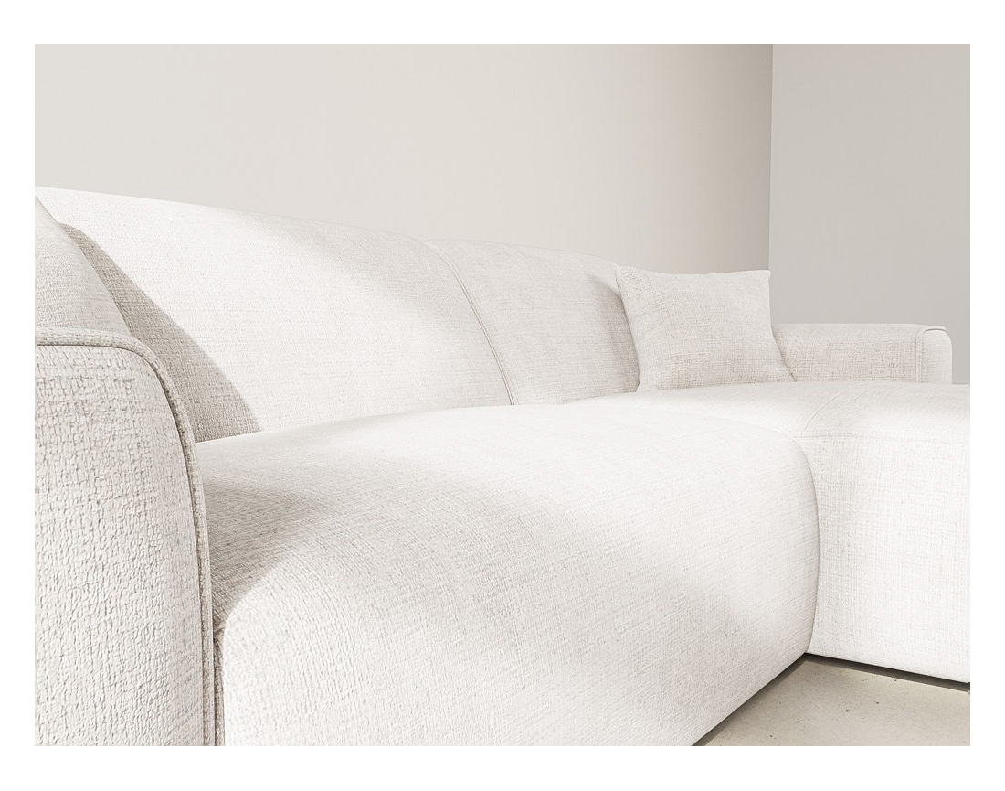 Canapé d'angle droit 4 places en velours texturé Vania