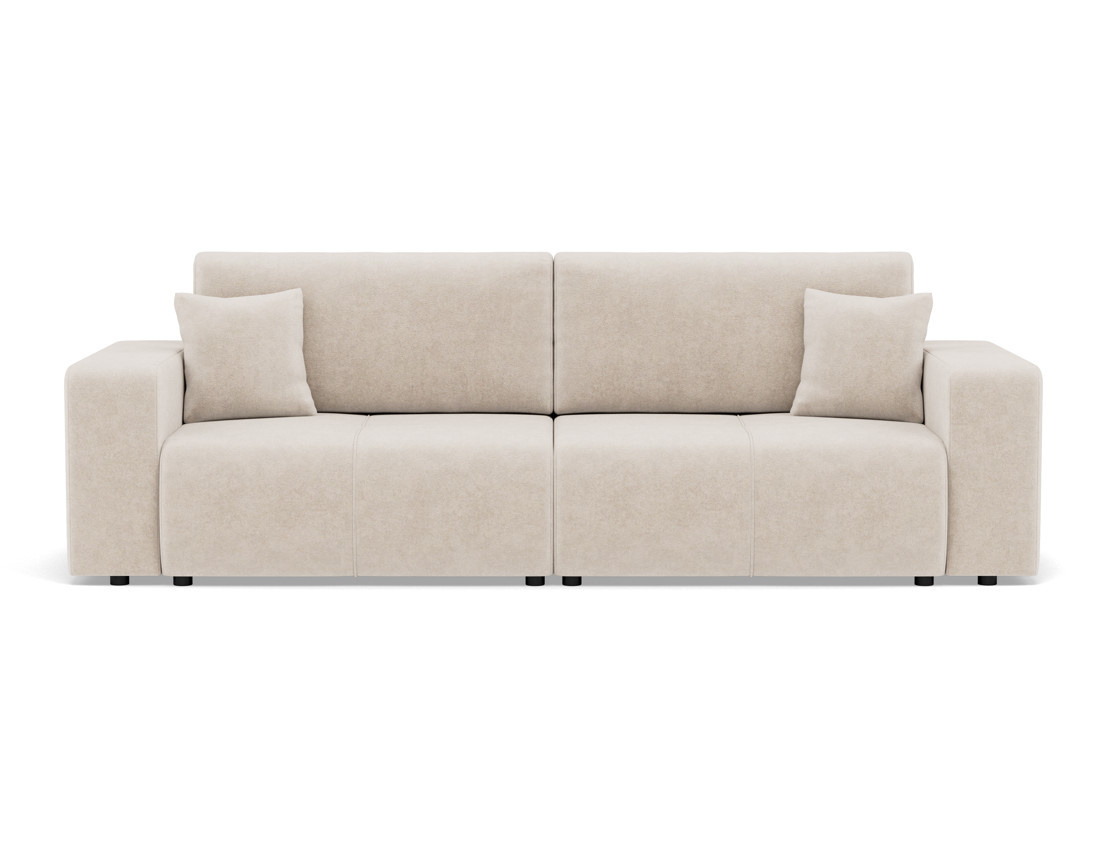 Canapé droit 4 places convertible avec coffre en tissu Nicole