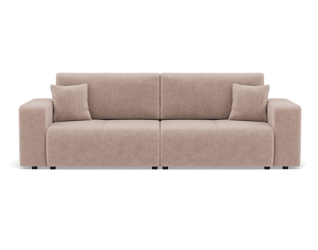 Canapé droit 4 places convertible avec coffre en tissu Nicole