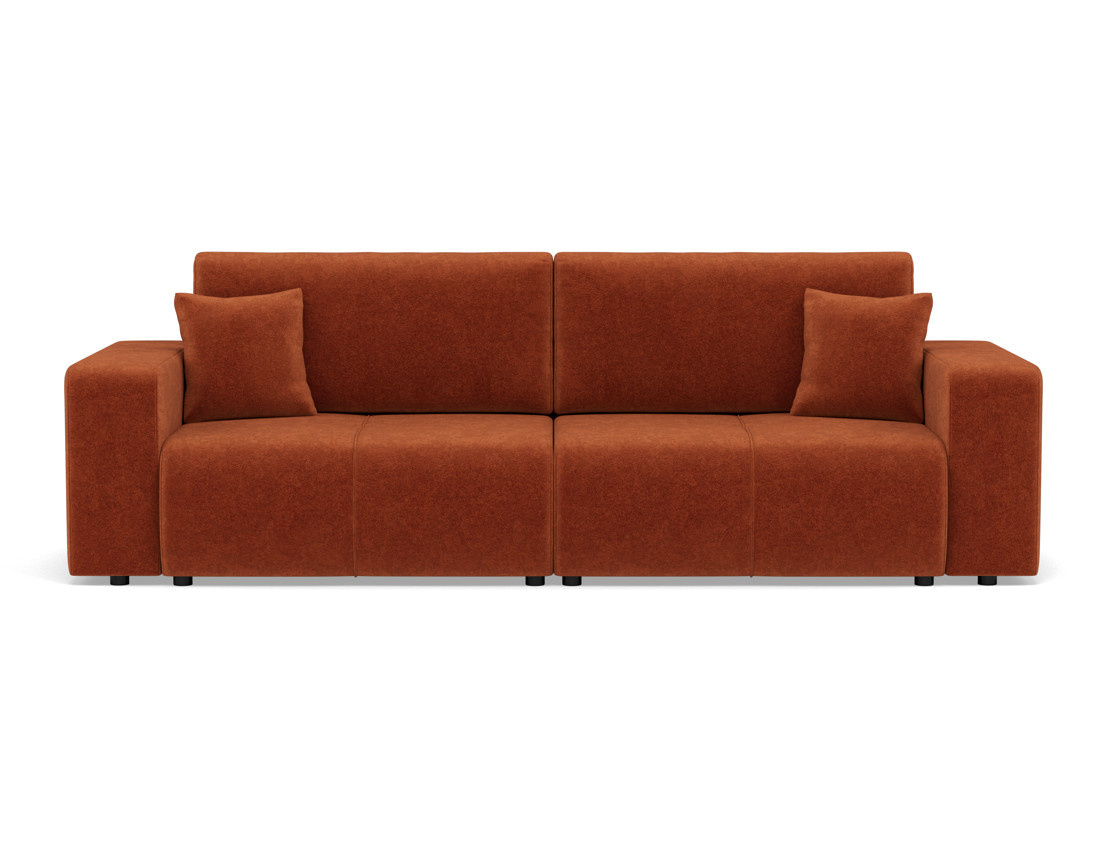 Canapé droit 4 places convertible avec coffre en tissu Nicole