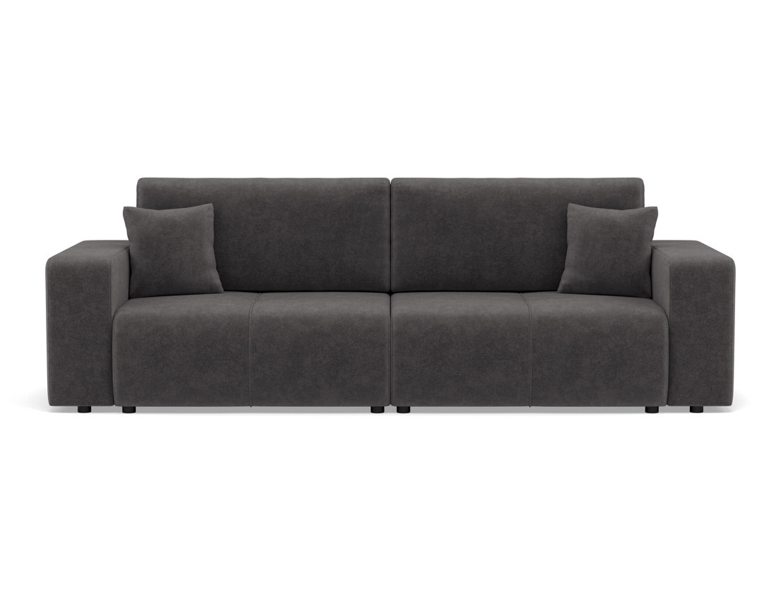 Canapé droit 4 places convertible avec coffre en tissu Nicole