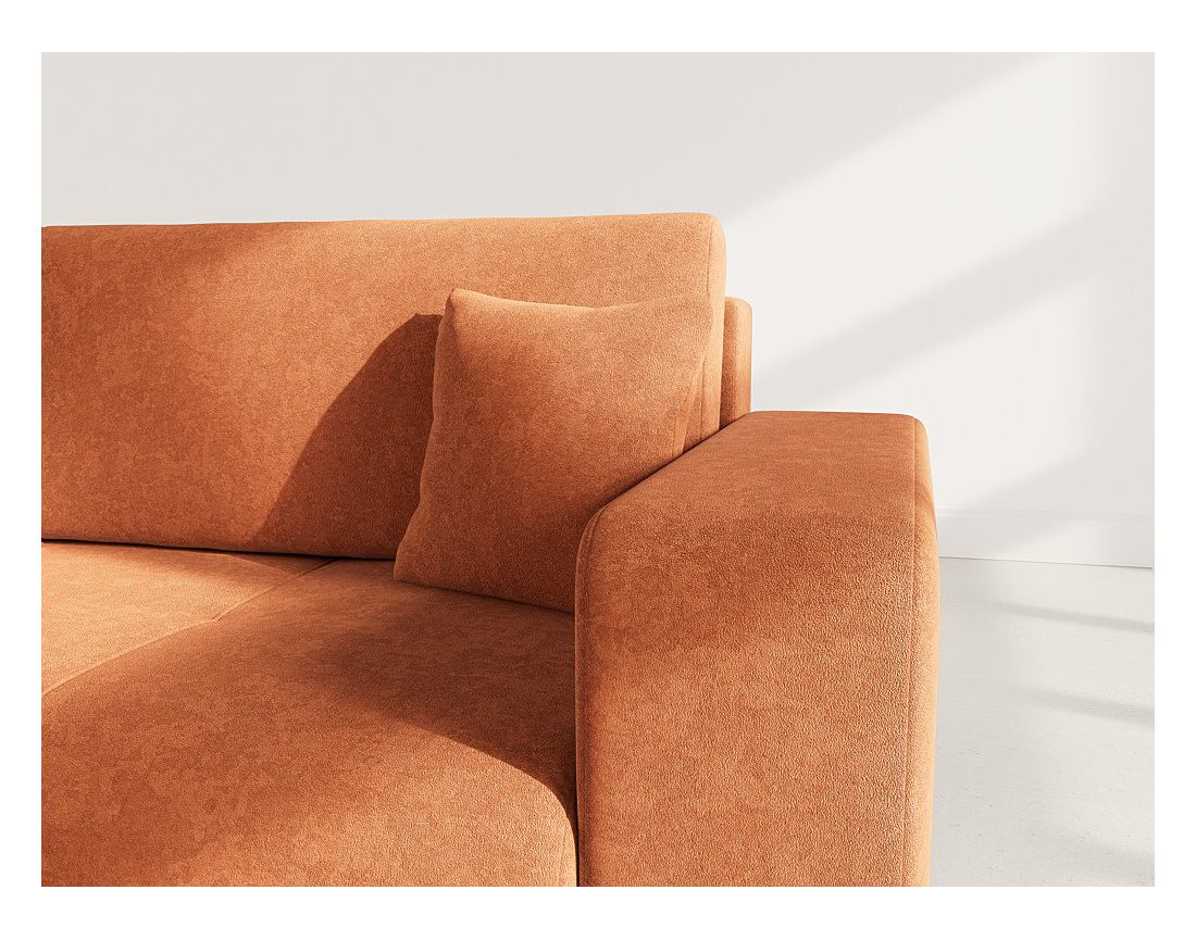 Canapé droit 4 places convertible avec coffre en tissu Nicole