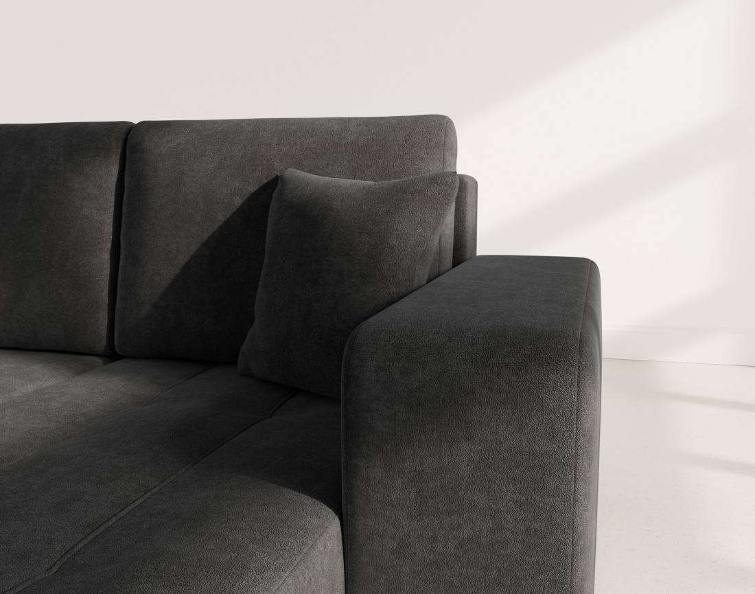 Canapé NICOLE angle réversible 4 places convertible coffre - Best Mobilier