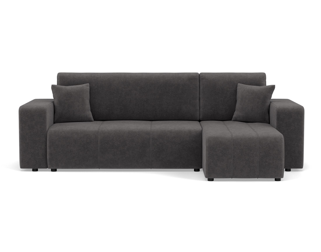 Canapé d'angle réversible 4 places convertible avec coffre en tissu Nicole