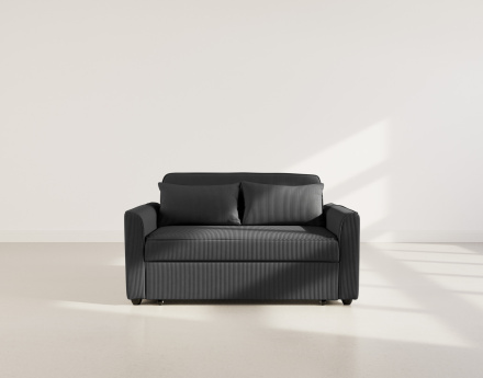 Canapé droit 2 places convertible en velours côtelé Ernest