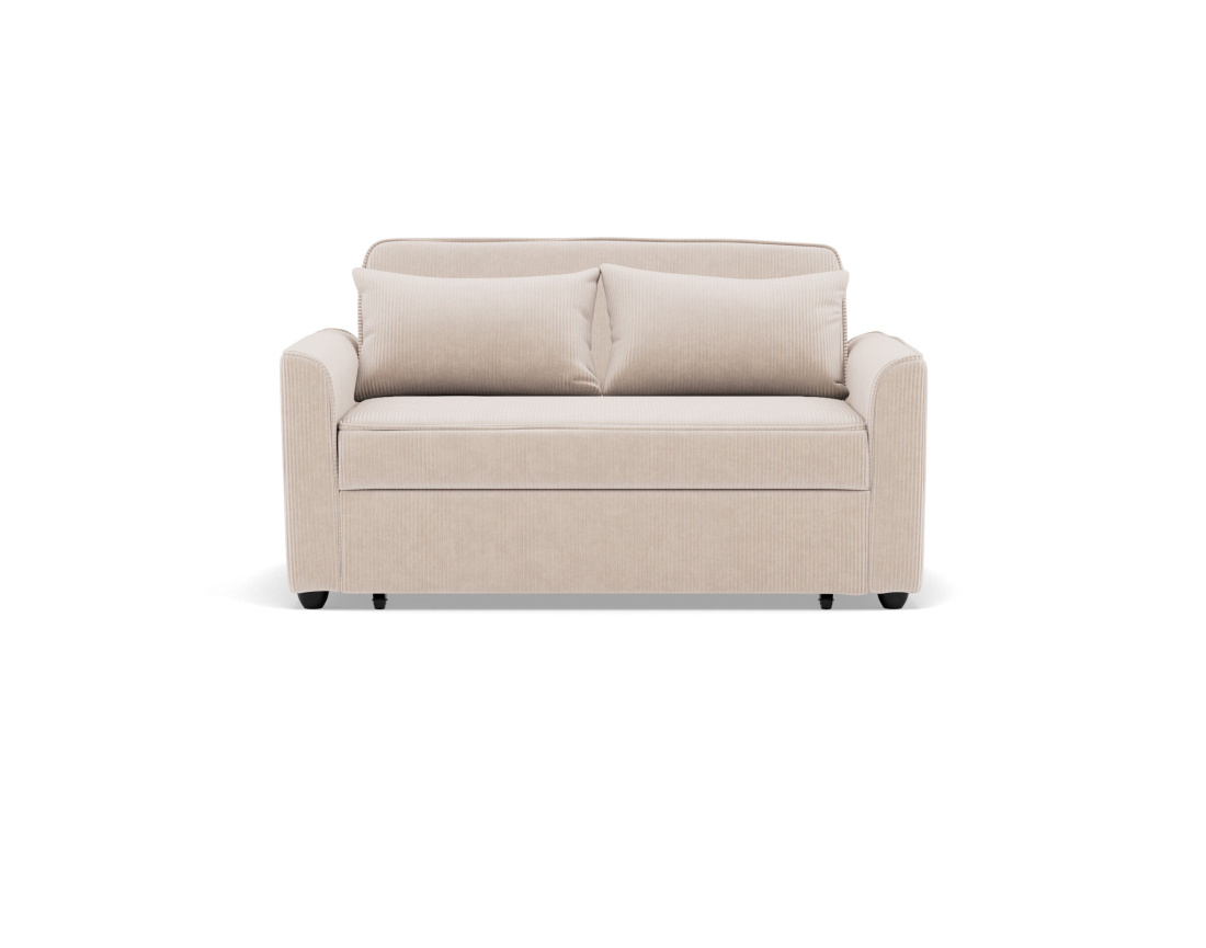 Canapé droit 2 places convertible en velours côtelé Ernest