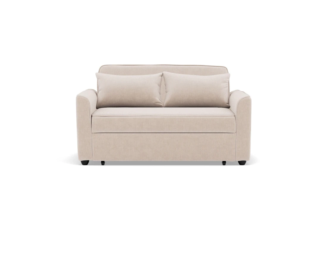 Canapé droit 2 places convertible en velours côtelé Ernest