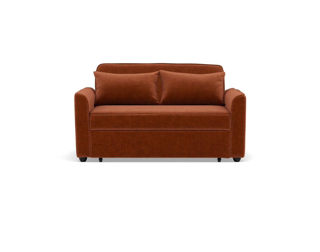 Canapé droit 2 places convertible en velours côtelé Ernest
