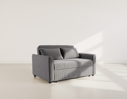 Canapé droit 2 places convertible en velours côtelé Ernest