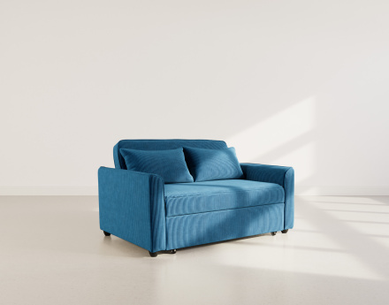 Canapé droit 2 places convertible en velours côtelé Ernest