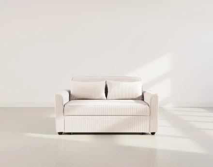 Canapé droit 2 places convertible en velours côtelé Ernest