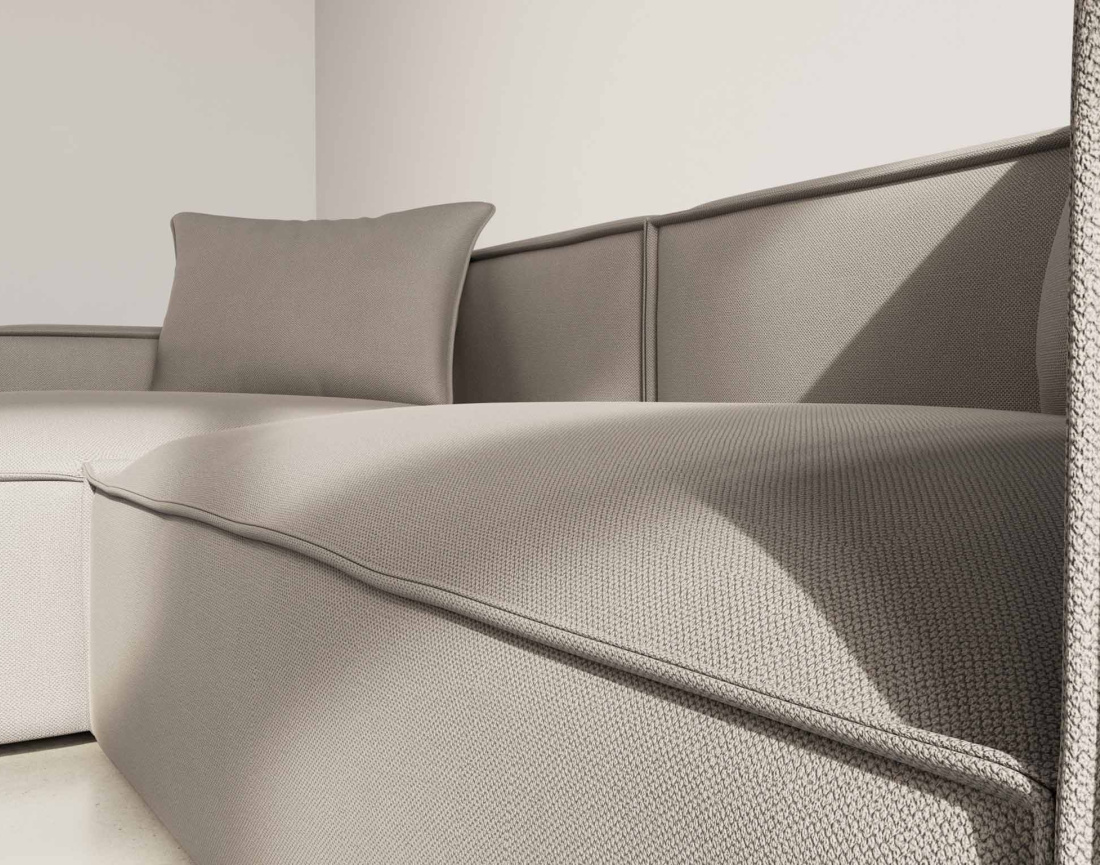 Canapé d'angle réversible 4 places en velours texturé Atlas