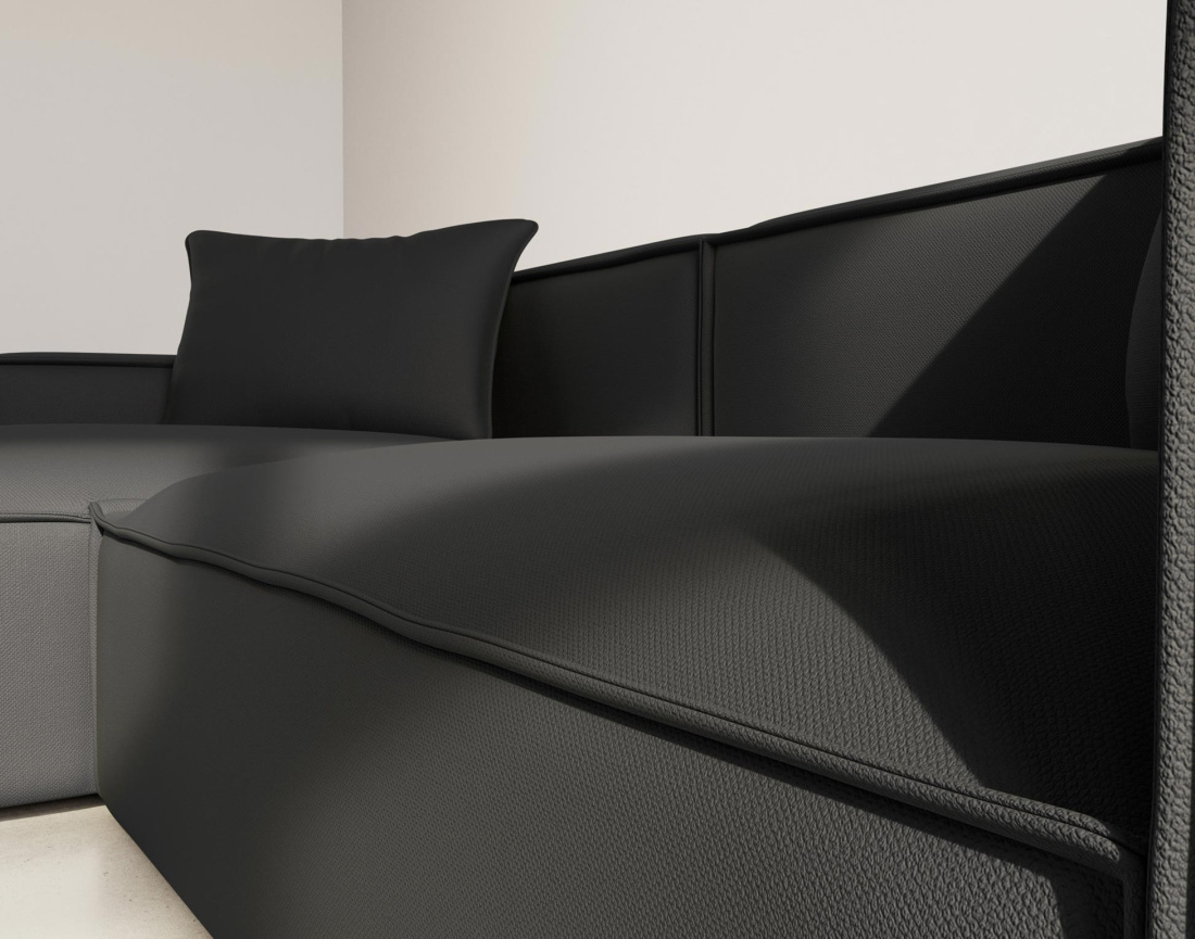 Canapé d'angle réversible 4 places en velours texturé Atlas