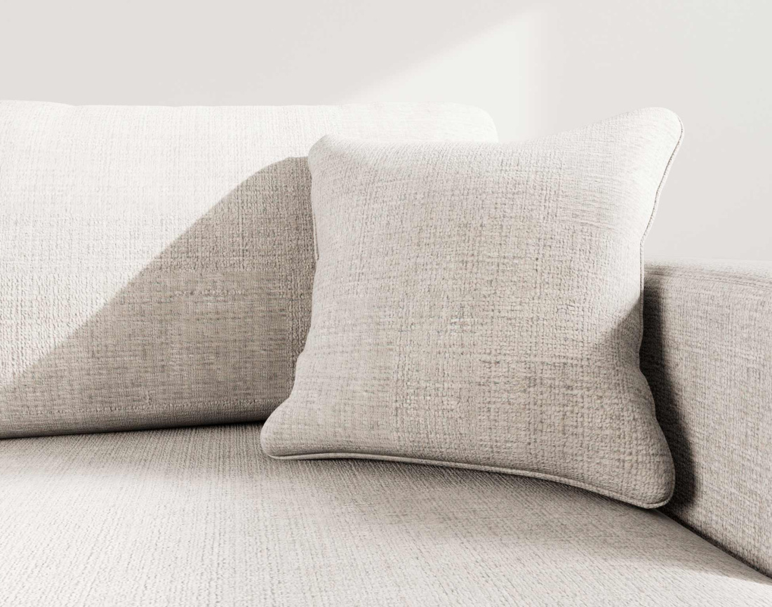 Canapé d'angle droit 4 places convertible avec coffre sans accoudoirs en velours texturé Miro