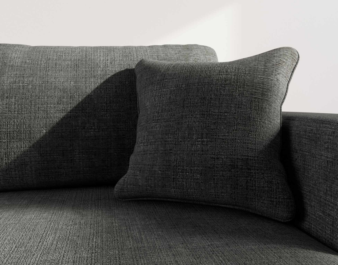 Canapé d'angle droit 4 places convertible avec coffre sans accoudoirs en velours texturé Miro