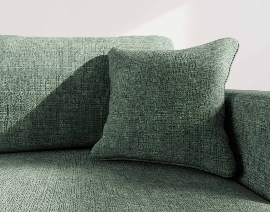 Canapé d'angle droit 4 places convertible avec coffre sans accoudoirs en velours texturé Miro