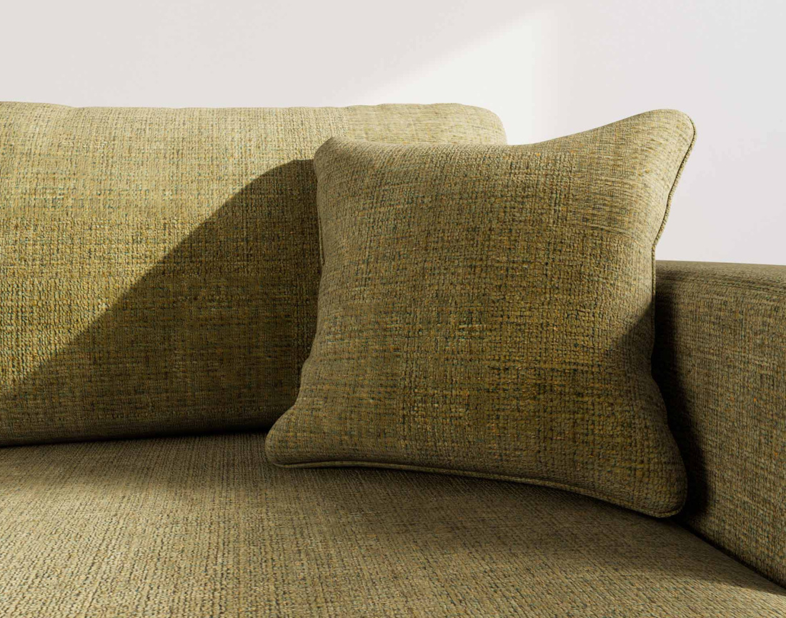 Canapé d'angle droit 4 places convertible avec coffre sans accoudoirs en velours texturé Miro