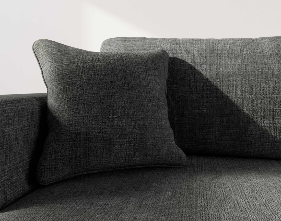 Canapé d'angle gauche 4 places convertible avec coffre sans accoudoirs en velours texturé Miro