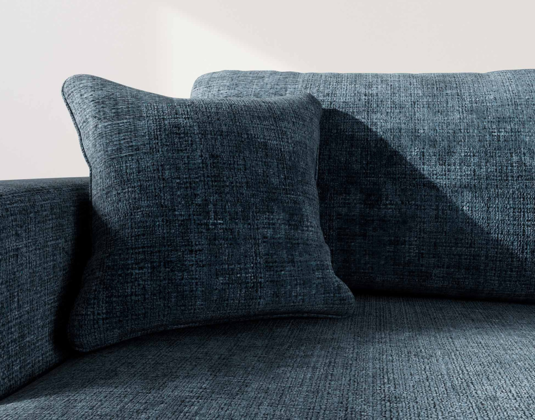 Canapé d'angle gauche 4 places convertible avec coffre sans accoudoirs en velours texturé Miro