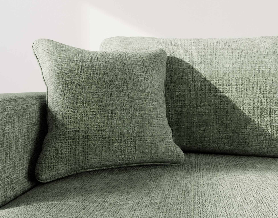 Canapé d'angle gauche 4 places convertible avec coffre sans accoudoirs en velours texturé Miro