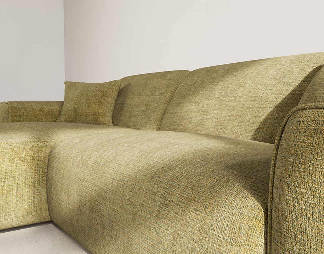 Canapé d'angle gauche 4 places en velours texturé Lison