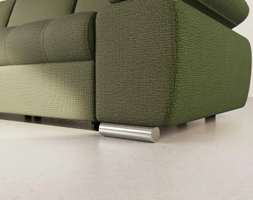 Canapé d'angle gauche 4 places convertible avec coffre en tissu texturé Bianca