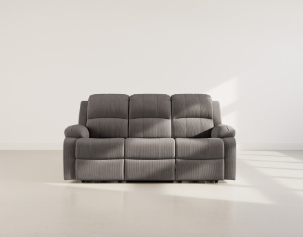 Canapé 3 places relax électrique en velours côtelé Armand