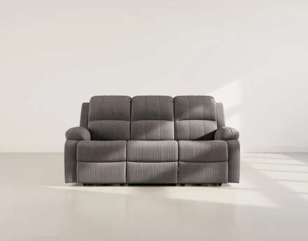 Canapé 3 places relax électrique en velours côtelé Armand