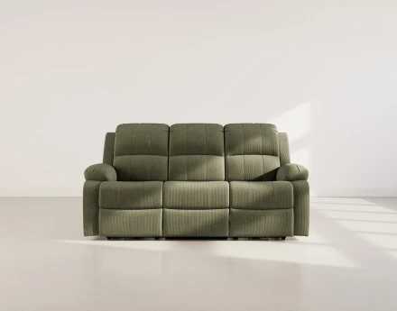 Canapé 3 places relax électrique en velours côtelé Armand