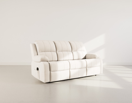 Canapé 3 places relax électrique en velours côtelé Armand