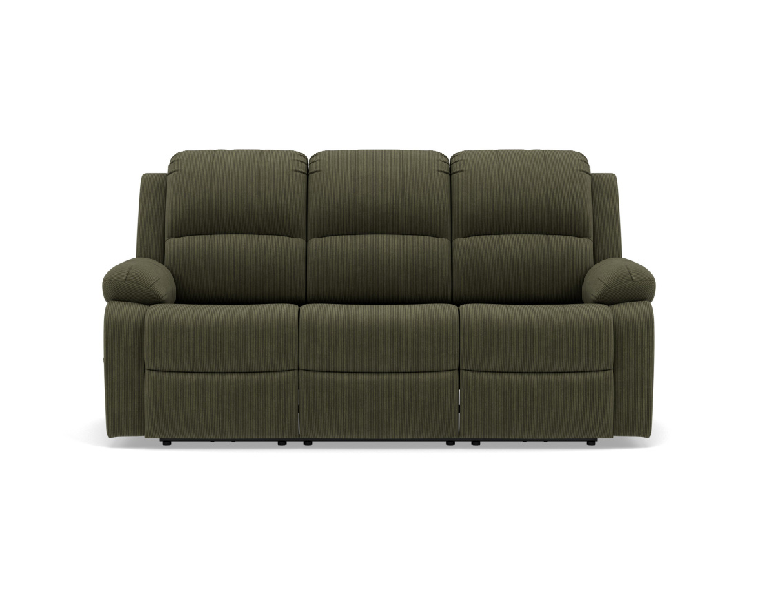 Canapé 3 places relax électrique en velours côtelé Armand