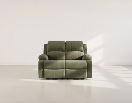 Canapé 2 places relax électrique en velours côtelé Armand