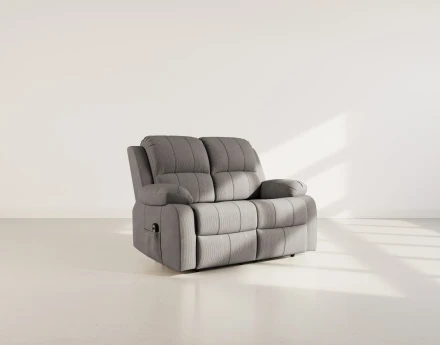 Canapé 2 places relax électrique en velours côtelé Armand