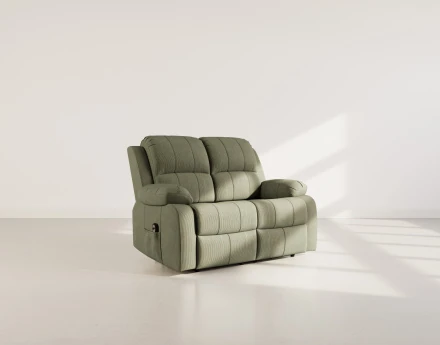 Canapé 2 places relax électrique en velours côtelé Armand