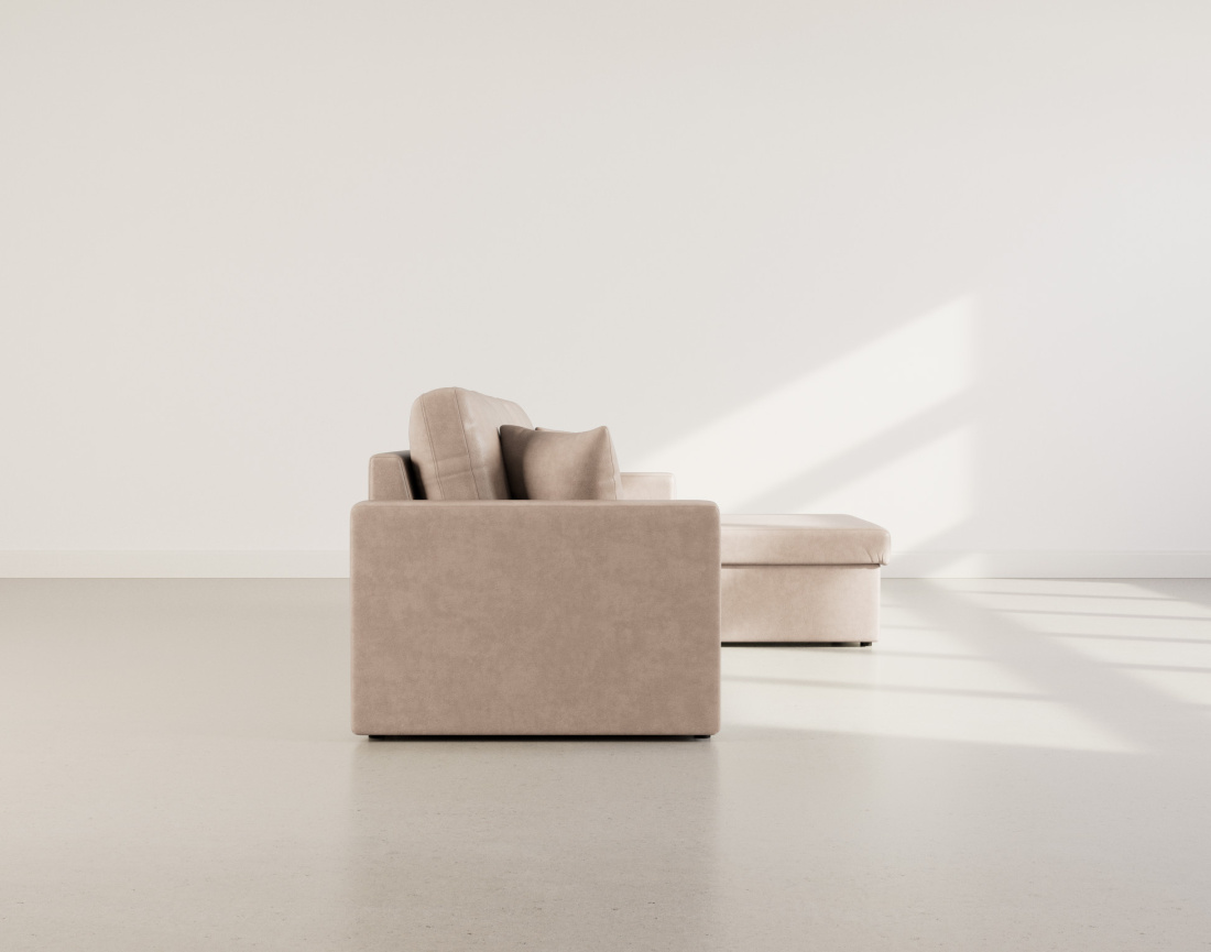 Canapé d'angle réversible 4 places convertible avec coffre en simili Cyrus