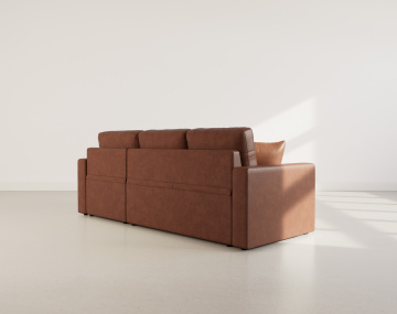 Canapé CYRUS d'angle réversible 4 places convertible avec coffre - Best Mobilier