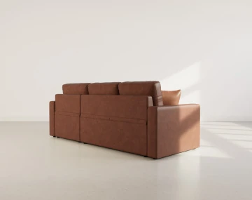Canapé CYRUS d'angle réversible 4 places convertible avec coffre - Best Mobilier