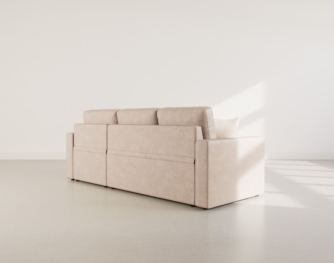 Canapé d'angle réversible 4 places convertible avec coffre en simili Cyrus