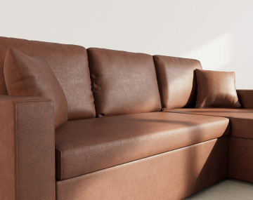 Canapé CYRUS d'angle réversible 4 places convertible avec coffre - Best Mobilier