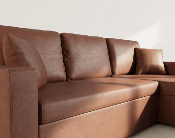 Canapé CYRUS d'angle réversible 4 places convertible avec coffre - Best Mobilier