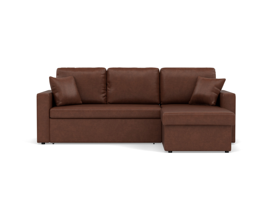 Canapé d'angle réversible 4 places convertible avec coffre en simili Cyrus