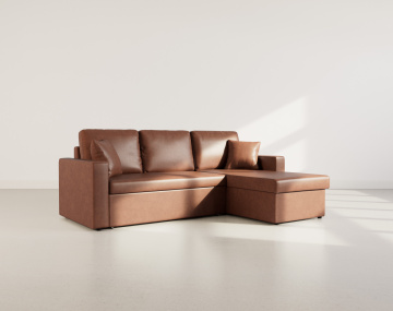 Canapé CYRUS d'angle réversible 4 places convertible avec coffre - Best Mobilier
