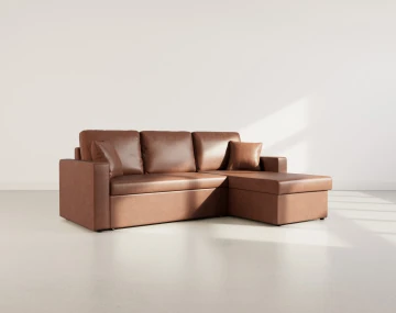Canapé CYRUS d'angle réversible 4 places convertible avec coffre - Best Mobilier