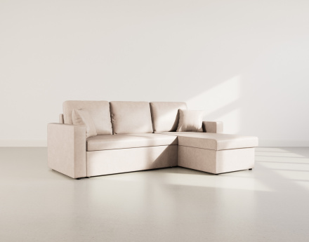 Canapé d'angle réversible 4 places convertible avec coffre en simili Cyrus