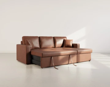 Canapé CYRUS d'angle réversible 4 places convertible avec coffre - Best Mobilier