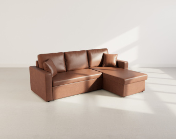 Canapé CYRUS d'angle réversible 4 places convertible avec coffre - Best Mobilier