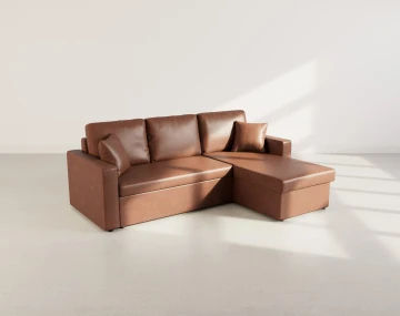 Canapé CYRUS d'angle réversible 4 places convertible avec coffre - Best Mobilier