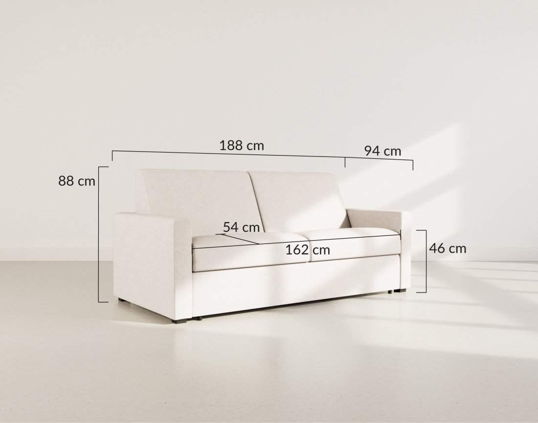 Canapé JULIA 3 places convertible express quotidien en tissu | Best Mobilier