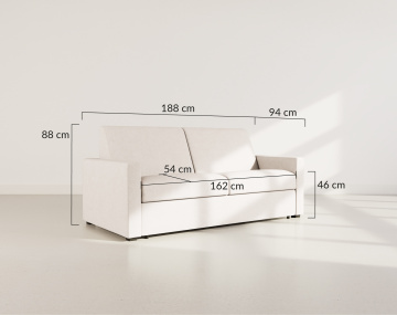 Canapé JULIA 3 places convertible express quotidien en tissu | Best Mobilier